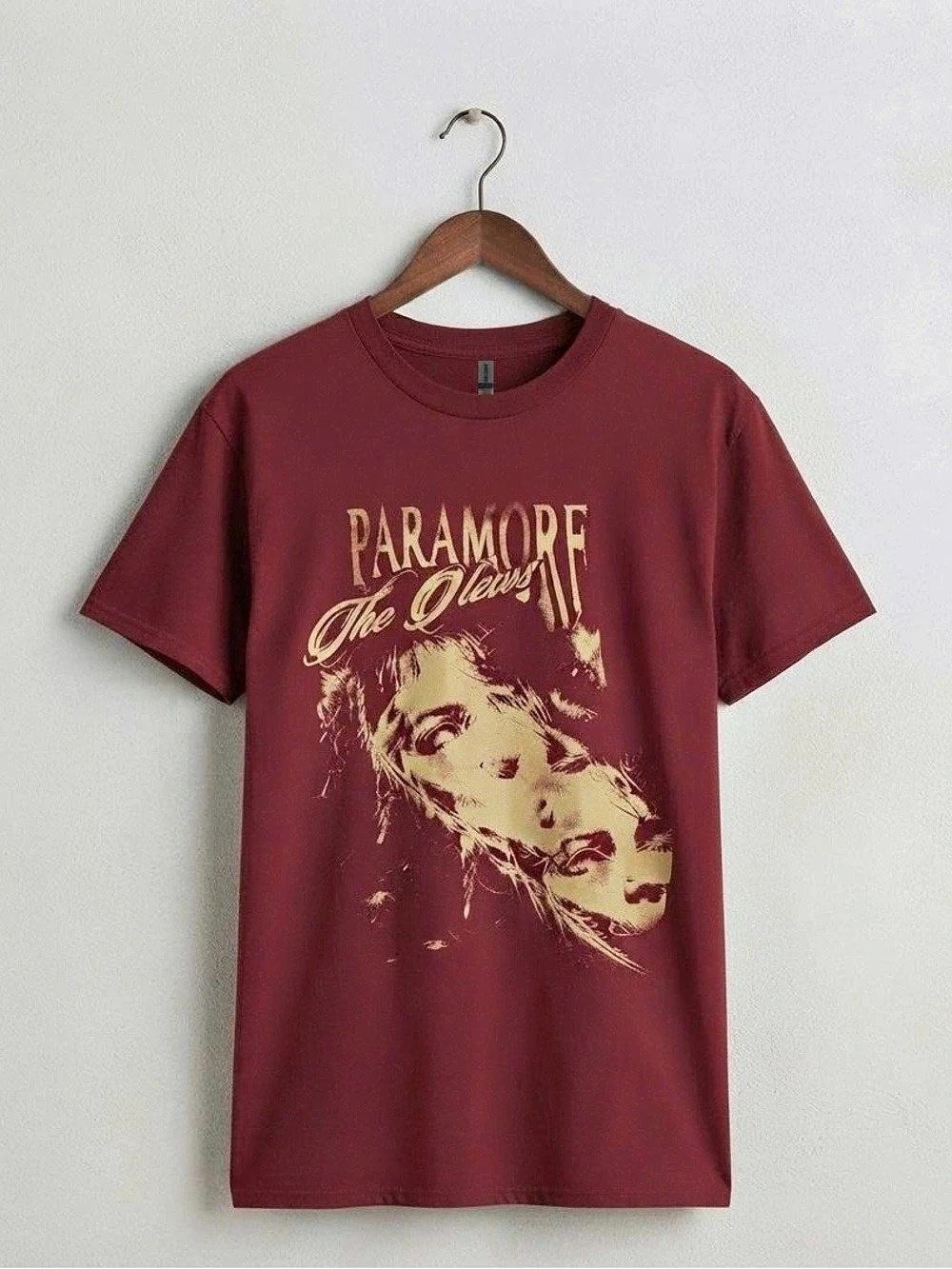 Paramore The News Band T Shirt Maroon Graphic Tee Pop Punk Rock